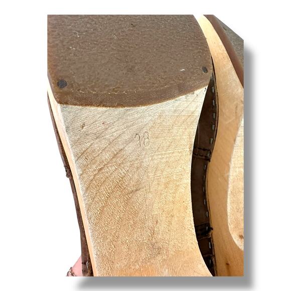 Swedish Hasbeens Sz 38 7.5 High Heel Jodhpur Booties Brown Leather Ankle Boot - Picture 3 of 10